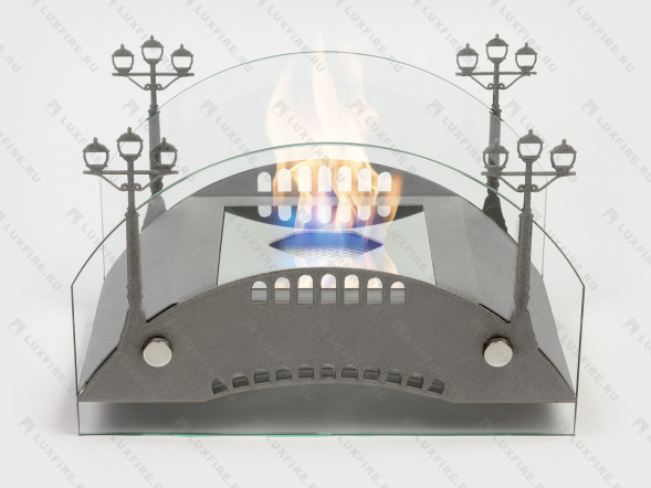 Настольный биокамин Lux Fire &amp;quot;Пушкинский мост&amp;quot; S (серебро)
